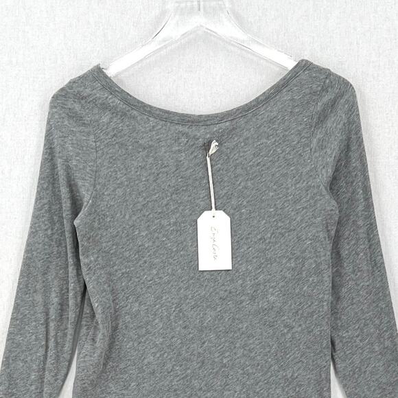 ENZA COSTA Cashmere Long Sleeve Easy Scoop Top Womens Small Smoke Gray NEW - Picture 5 of 11
